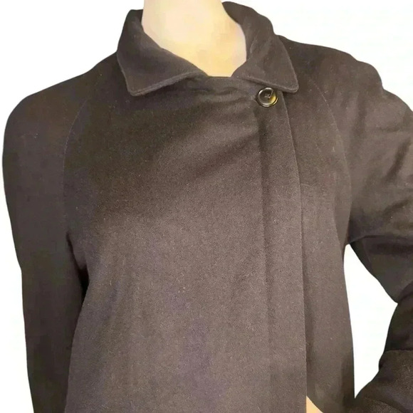 Vintage Armani Collezioni Black Poly Techno Lightweight Belted Trench Coat. - Picture 5 of 15